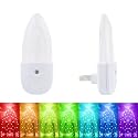 GREENIC Multicolor LED Night Light 4 Pack Bubble Pattern with Dusk to Dawn Sensor, Rotating 8 Colors, Plug in Night Light for Bedroom, Kids Room