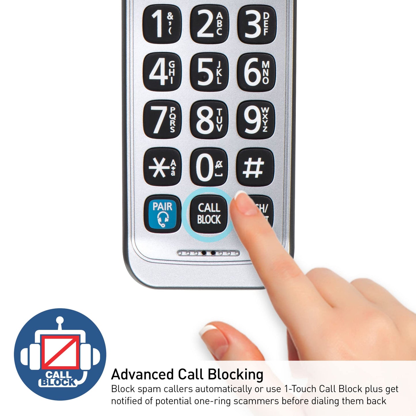 Panasonic Expandable Cordless Phone System, Bluetooth Pairing for Wireless Headphones, Smart Call Block, Bilingual Talking Caller ID, 1 Handset