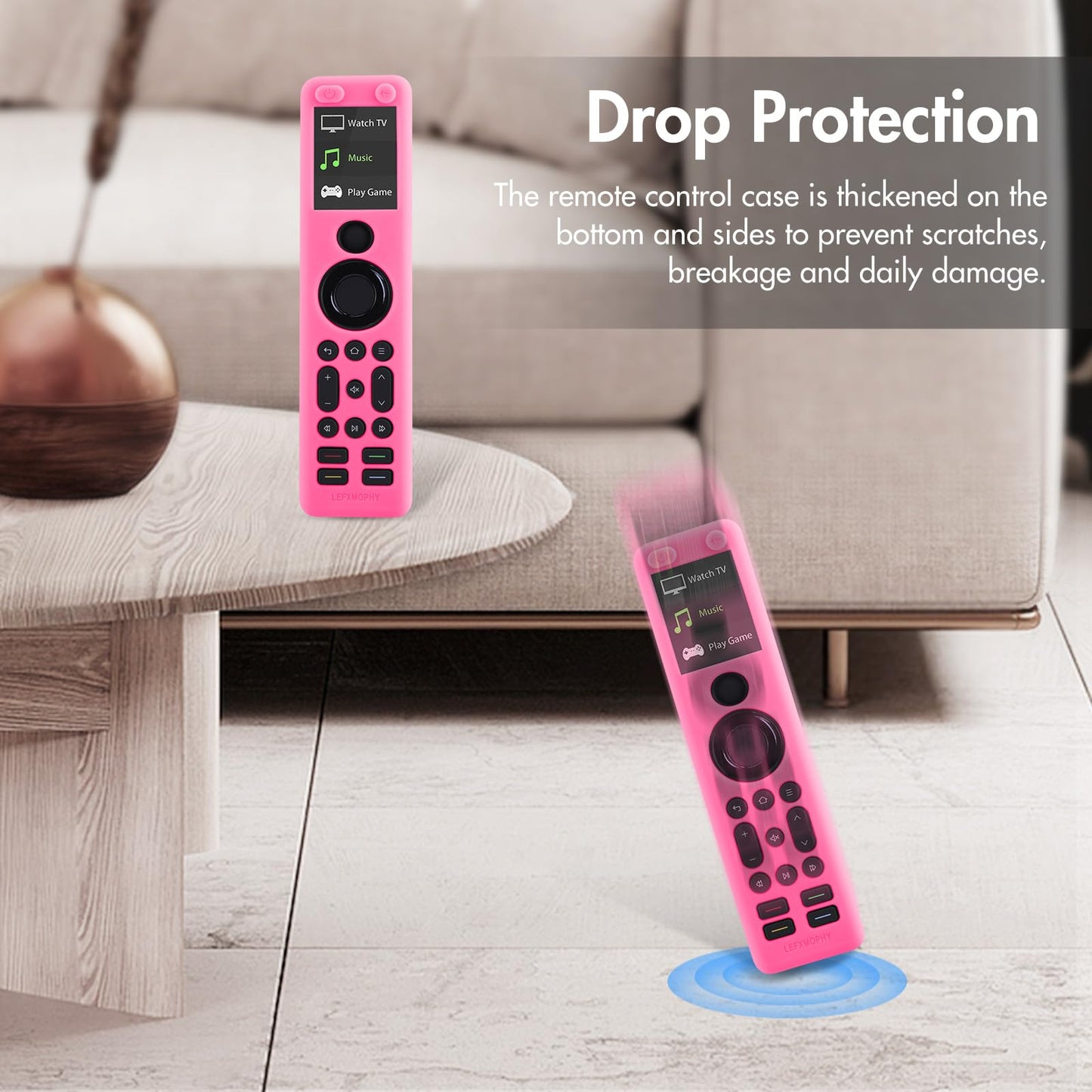 LEFXMOPHY Cover for SofaBaton X1S Remote Control Silicone Case Replacement with Lanyard Hot Pink Glow in Dark