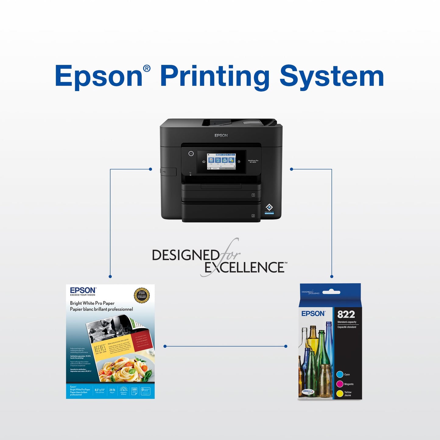 Epson 822XL Black Ink Cartridges 2/Pack Bundle