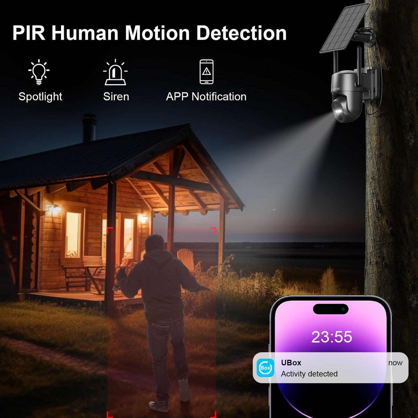 MOJUMORE 4G LTE Cellular Security Camera, No WiFi Security Camera Outdoor, Solar Security Cameras Wireless Outdoor, 2K Color Night Vision, Motion
