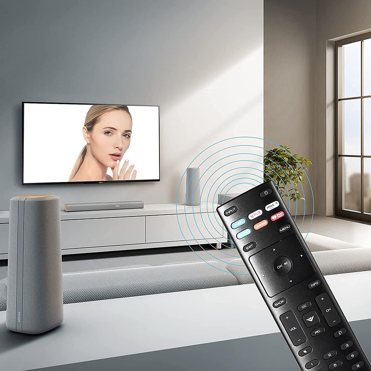 2 Packs XRT136 Universal Replacement Remote Control Compatible with All Vizio Smart TV Include D-Series M-Series P-Series V-Series