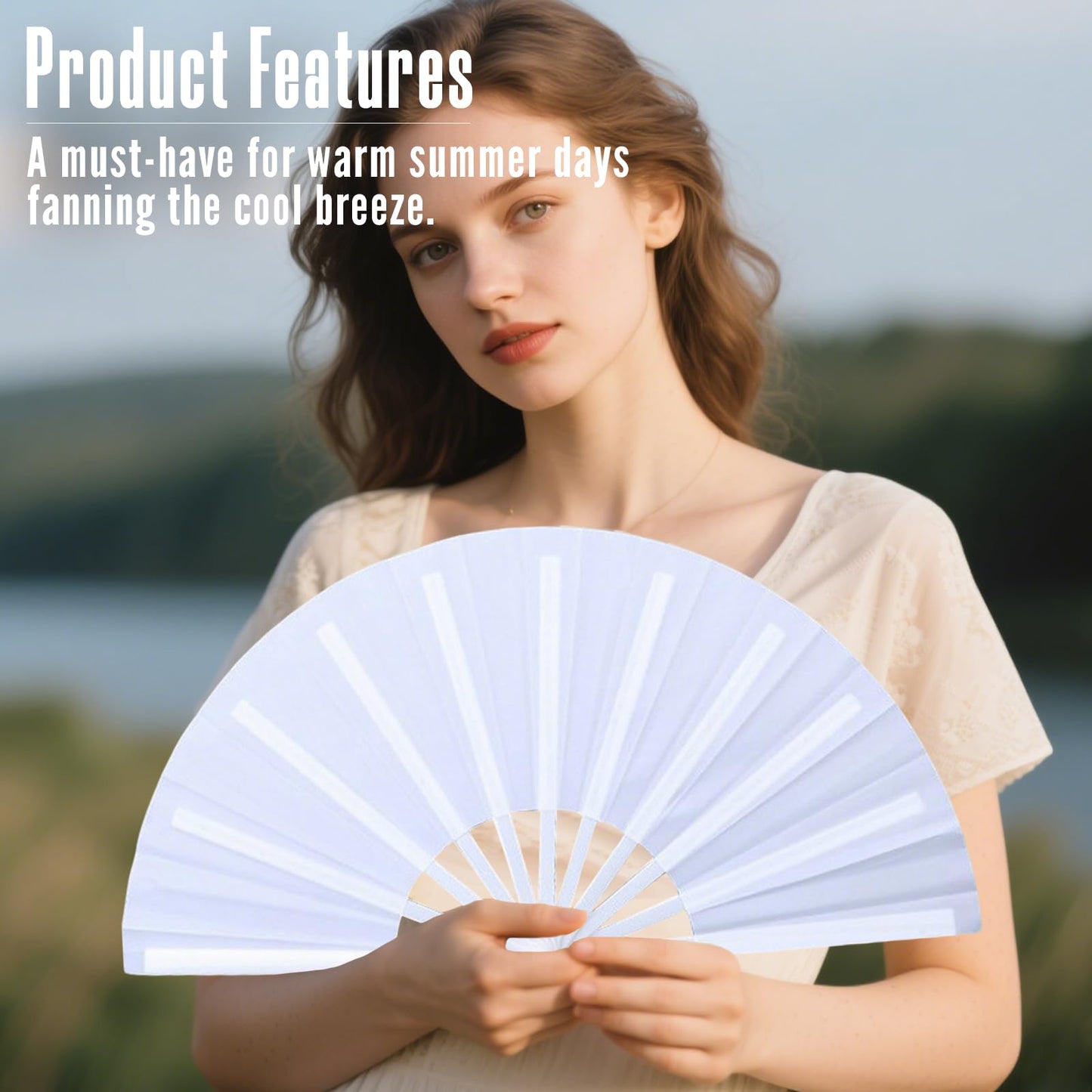 QIYUDA 13inchs Glitter Large Folding Popping Fan Line Dancing Fan, Big Foldable Boots on The Ground Hand Handheld Line Dance Clap Fans (3, 3 Pcak