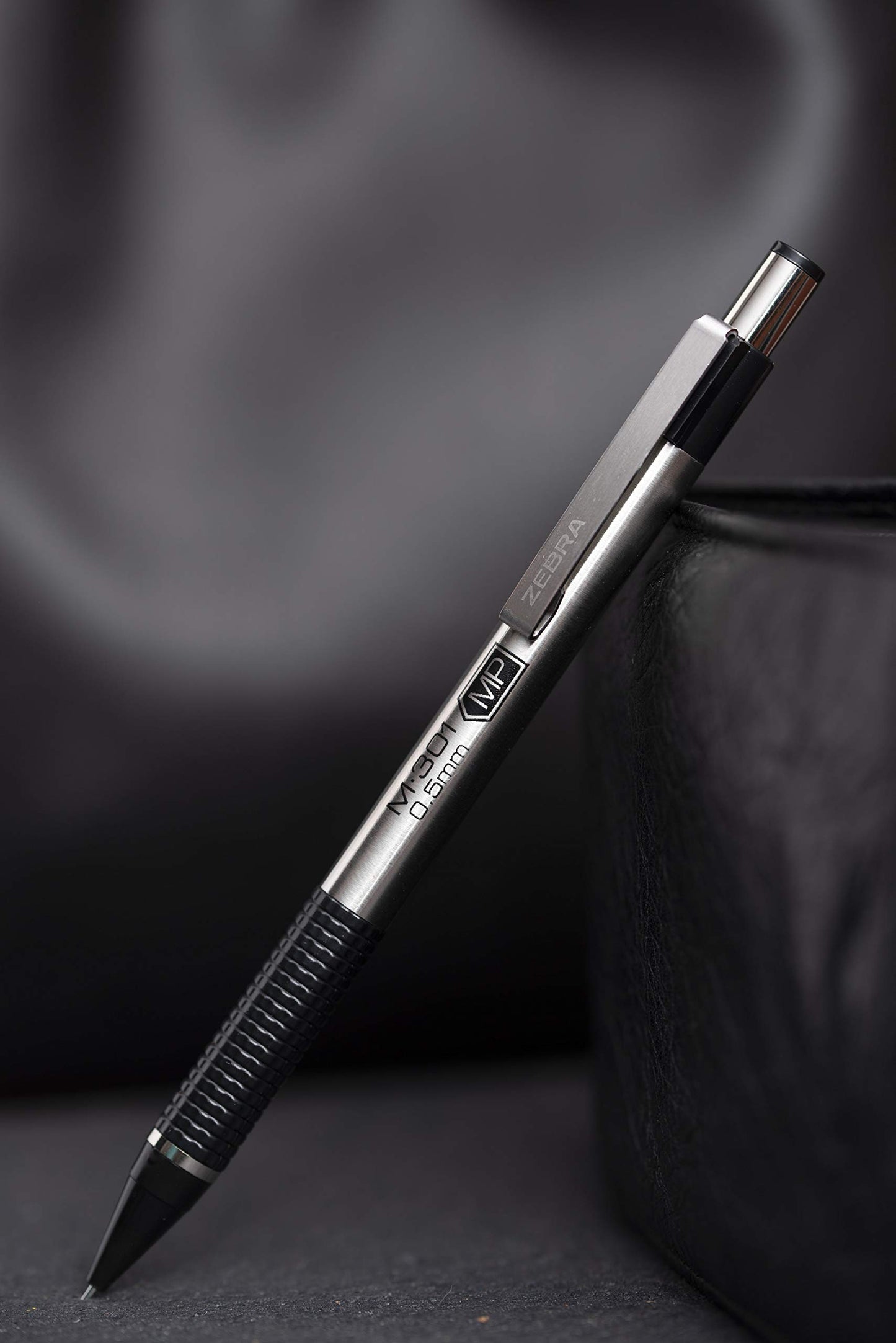 Zebra Pen, STEEL M-301 Mechanical Pencils, 0.5mm Fine Point, Refillable Lead, Stainless Steel Barrel, Built-in Eraser, Durable Clip, Lightweight