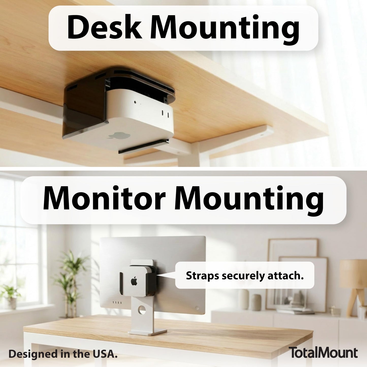 TotalMount for Mac mini (Mount to a Wall, Monitor, or Desk) - Includes Cooling Airflow Vents (Professional)