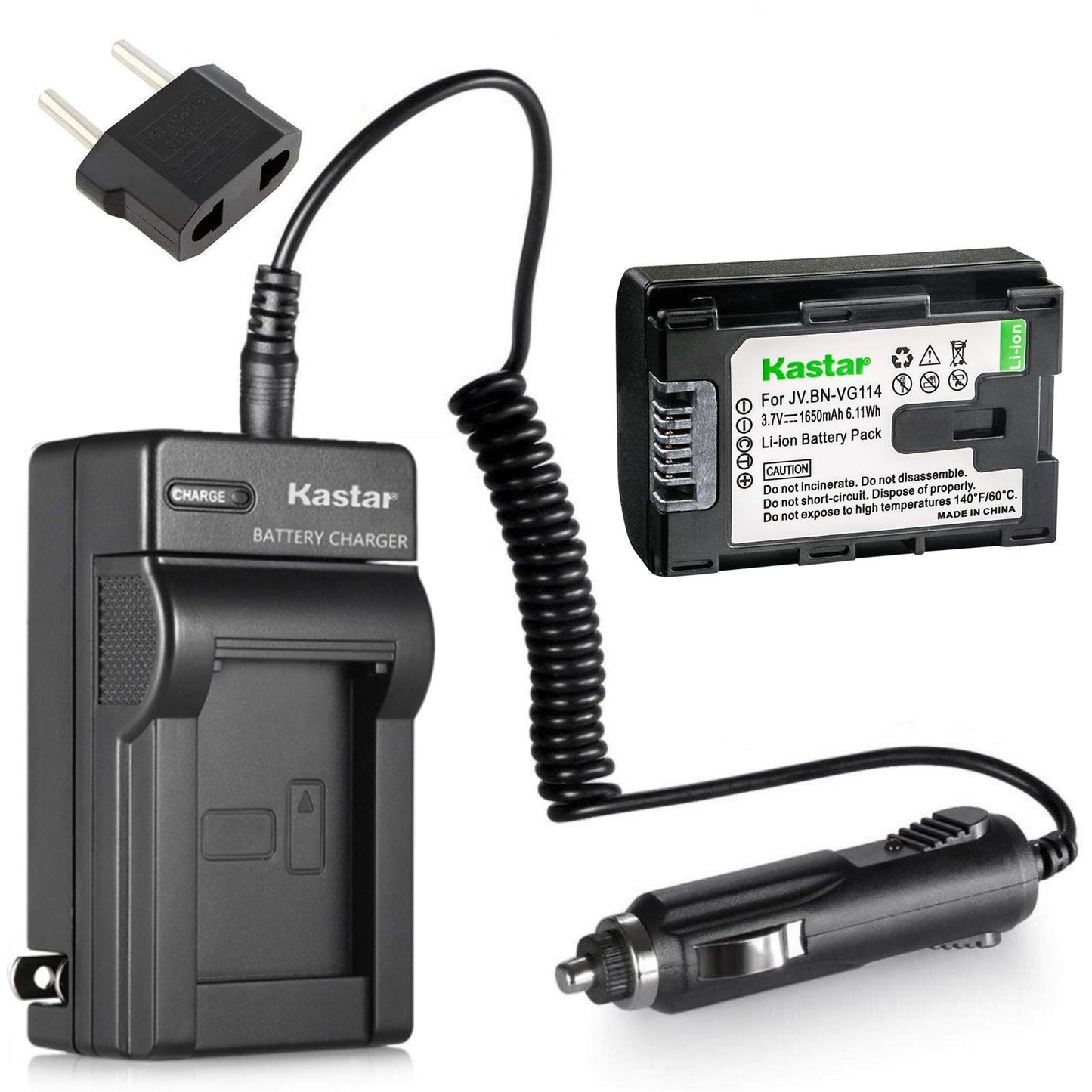 Battery + Charger for JVC BN-VG107U, BN-VG108U, BN-VG114U, BN-VG121U, BN-VG138U