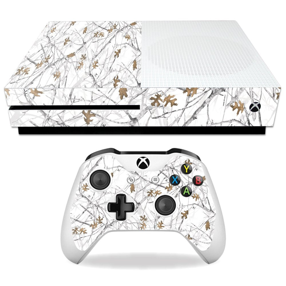 MightySkins Skin Compatible with Microsoft Xbox One S - Conceal Snow | Protective, Durable, and Unique Vinyl Decal wrap Cover | Easy to Apply, Remove