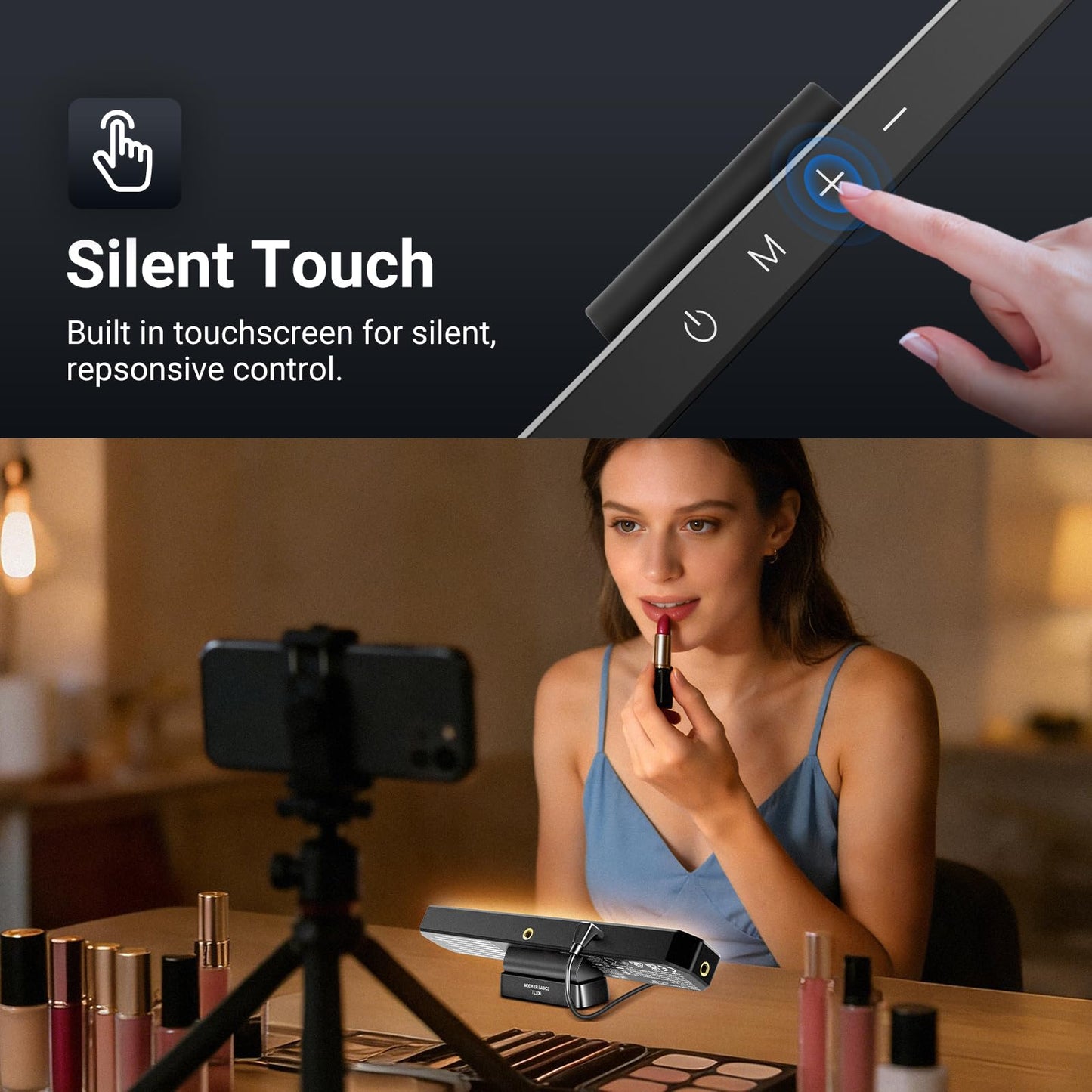 NEEWER Basics LED Chin Fill Lighting CRI95, 6W Bi Color Portable Desk Phone Selfie Photo Light, USB Powered for TikTok Streaming Laptop Video
