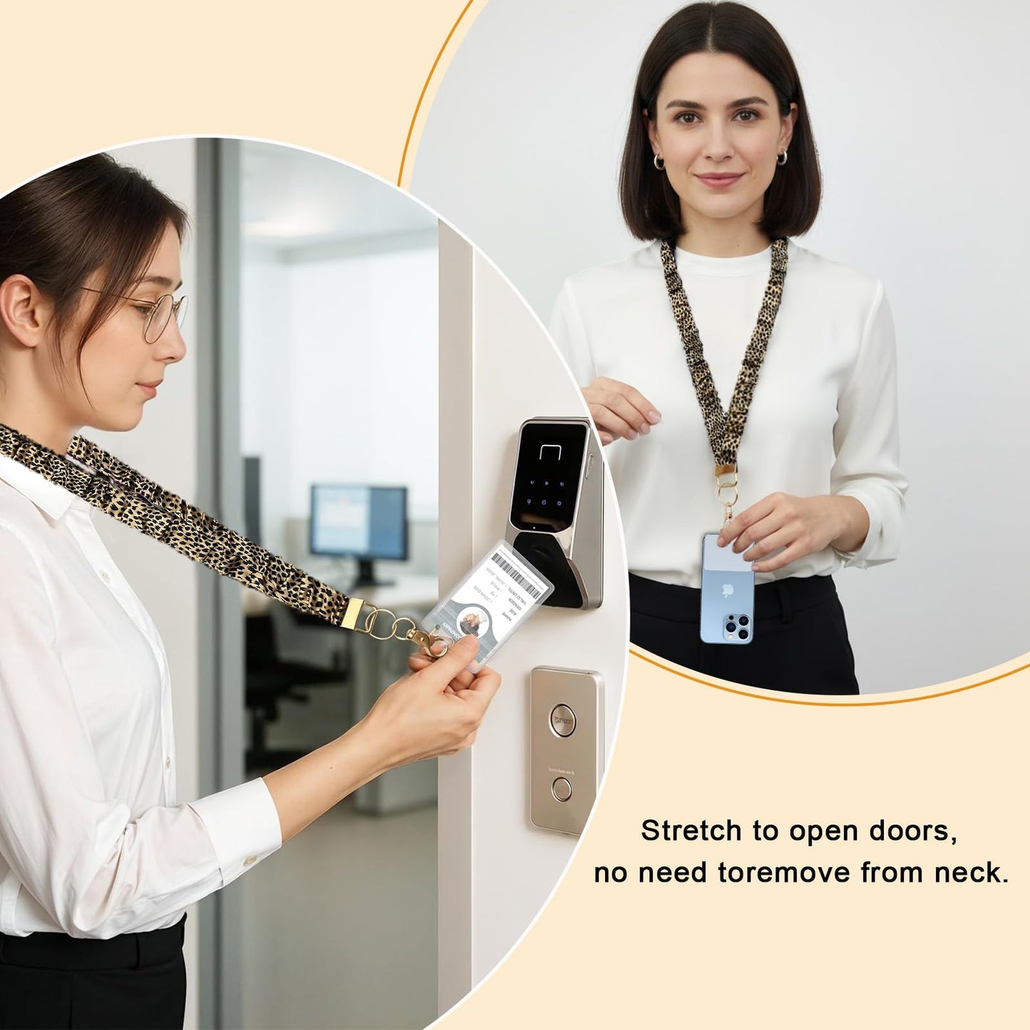 YesMvpMvp Phone Lanyard Wrist Strap,Cell Phone Lanyards for around the Neck,Unisex Scrunchie Lanyard (Leopard Print 3)