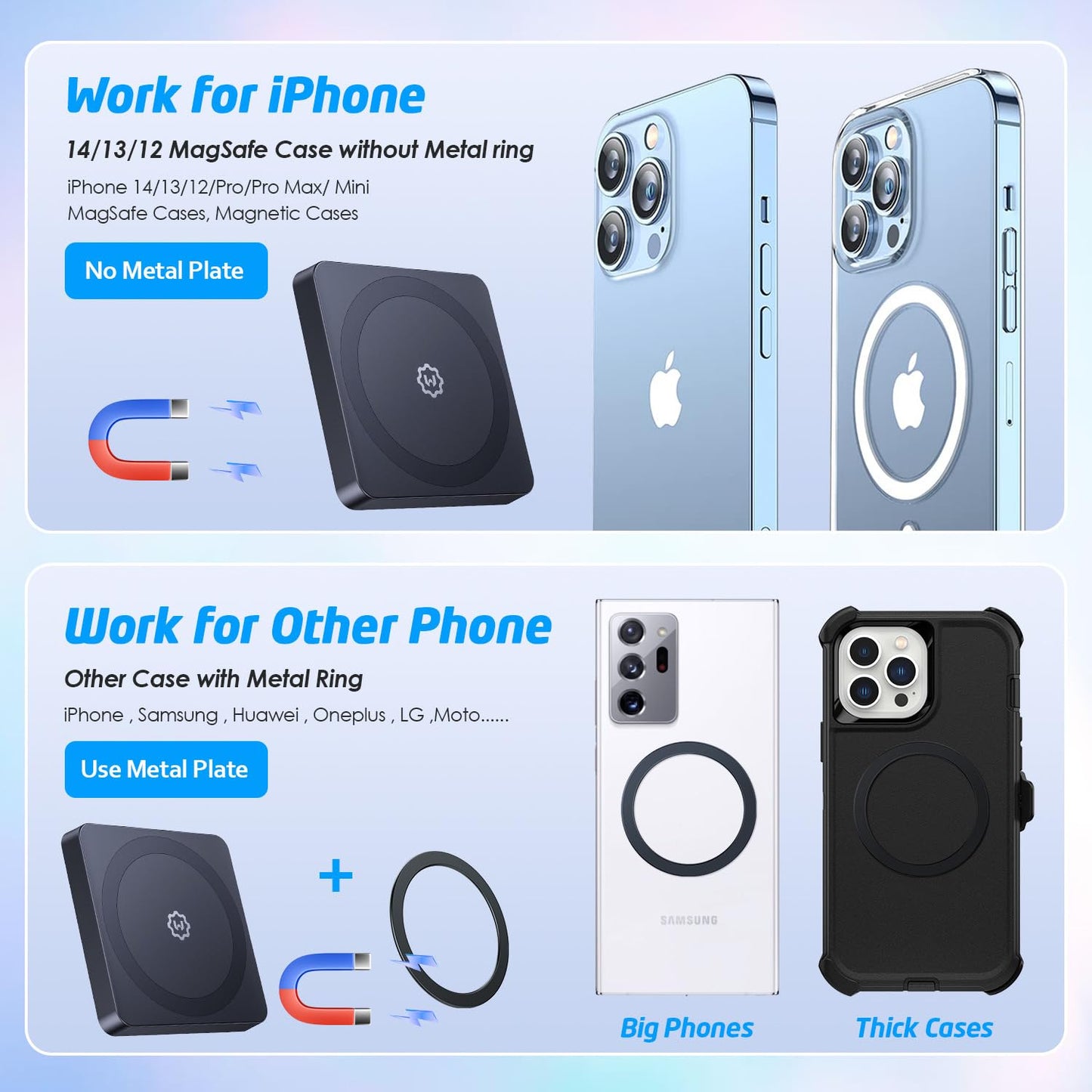 WixGear for MagSafe Car Mount, Phone Holders for Your Car & Magnetic Phone Holder for Car, Stick-On Design for Dashboard, Wall, Gym & Office