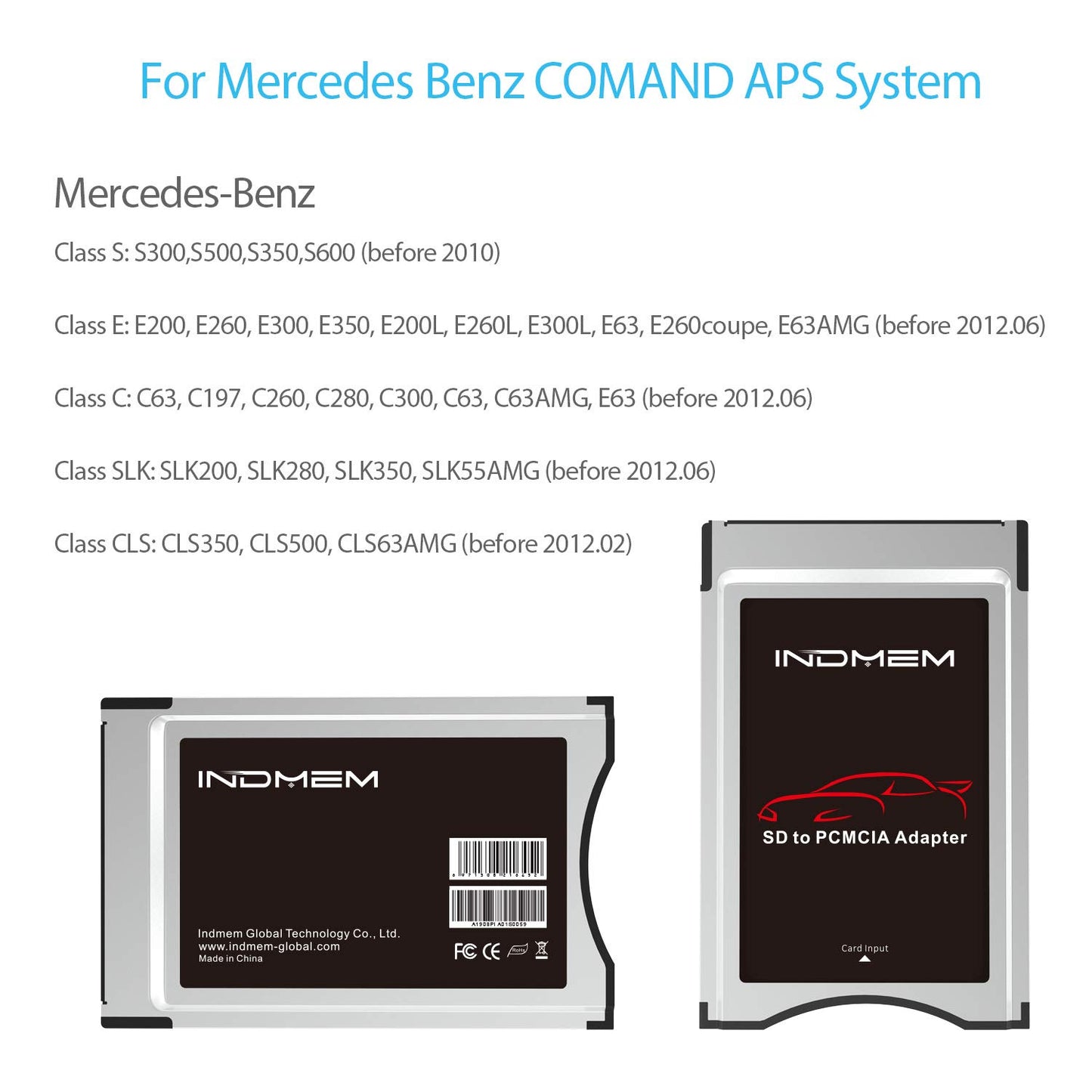 PCMCIA to SD Card Memory Card Adapter SDHC to PC Card Converter Reader for Mercedes Benz S, E, C, GLK, CLS Class COMAND APS System Media Player