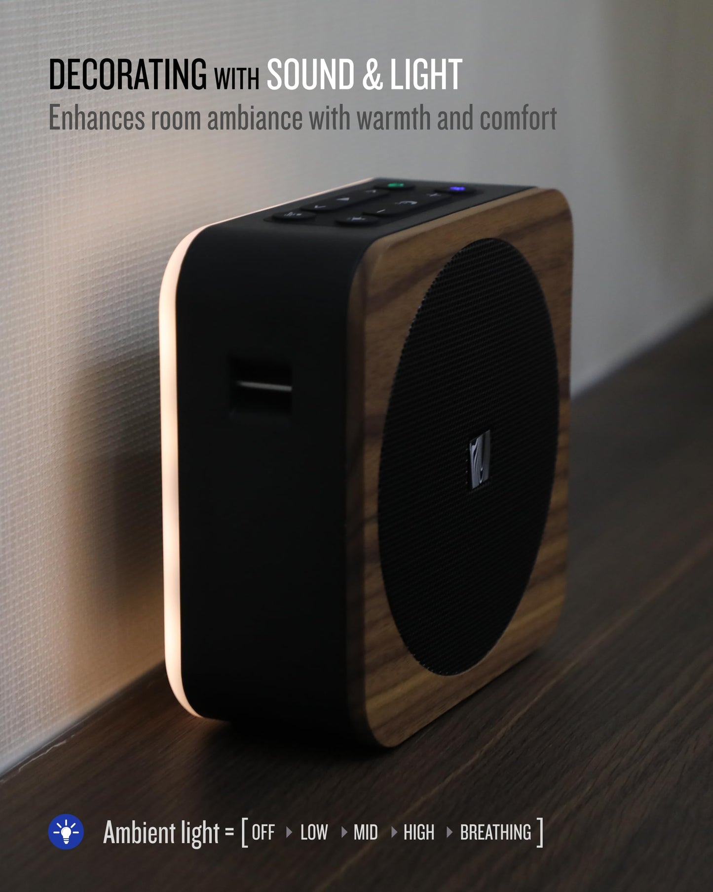 Soundfreaq Sound Spot II SFQ-18: Portable Bluetooth Speaker with Powerful Bass, Nature Sounds, Ambient Light, and Speakerphone (Black)