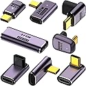 8 Pack USB C Adapter 240W 40Gbps 8K 60Hz, 90 Degree Right Angle, Straight, U Shape, Female to Male, Female to Female USB C Extender for Steam Deck…