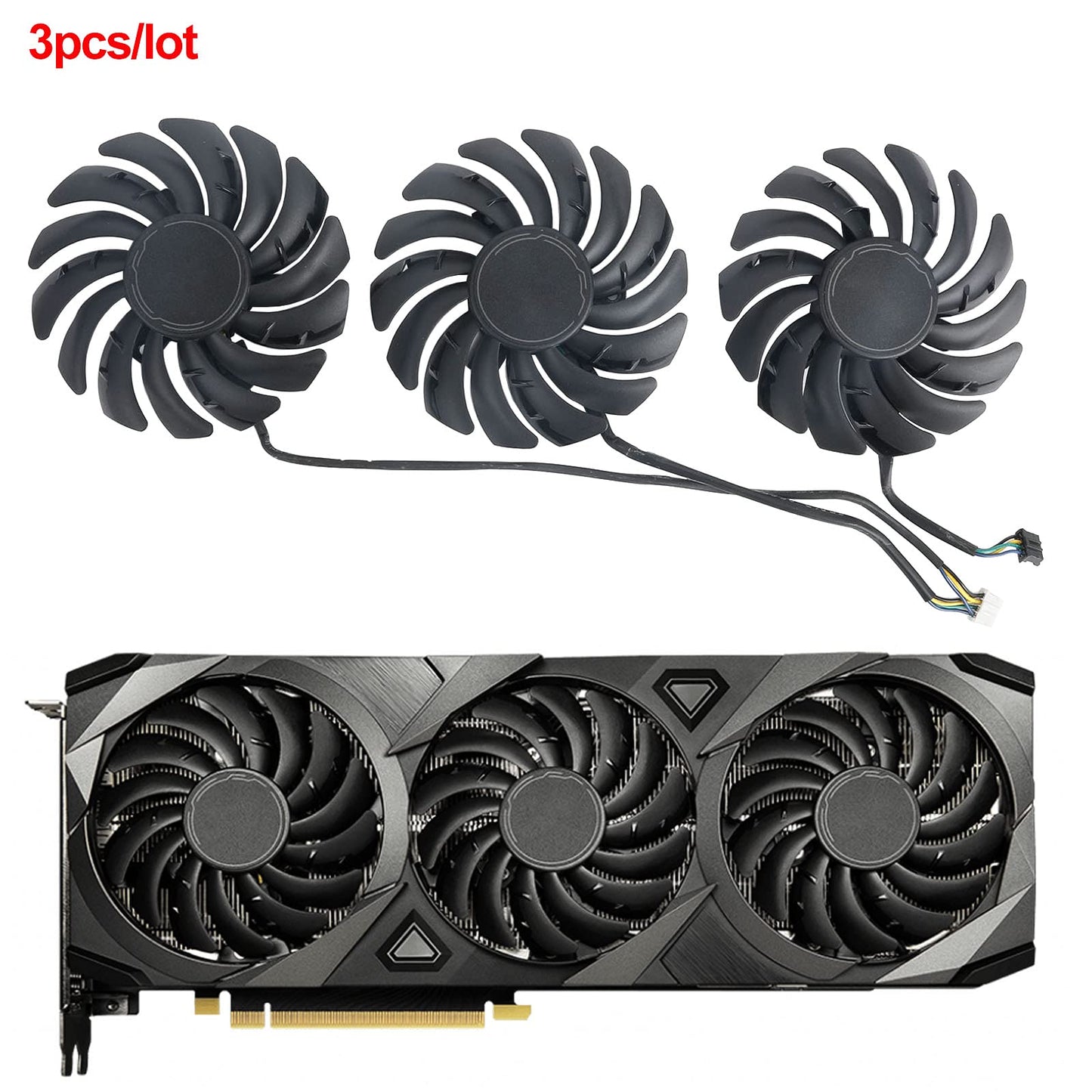 inRobert PLD09210B12HH 85mm RTX3070 RTX3080 RTX3090 Graphics Card Fan for MSI RTX 3070 3080 3090 Ventus 3X Cooling Fan (Fan-Full Set)