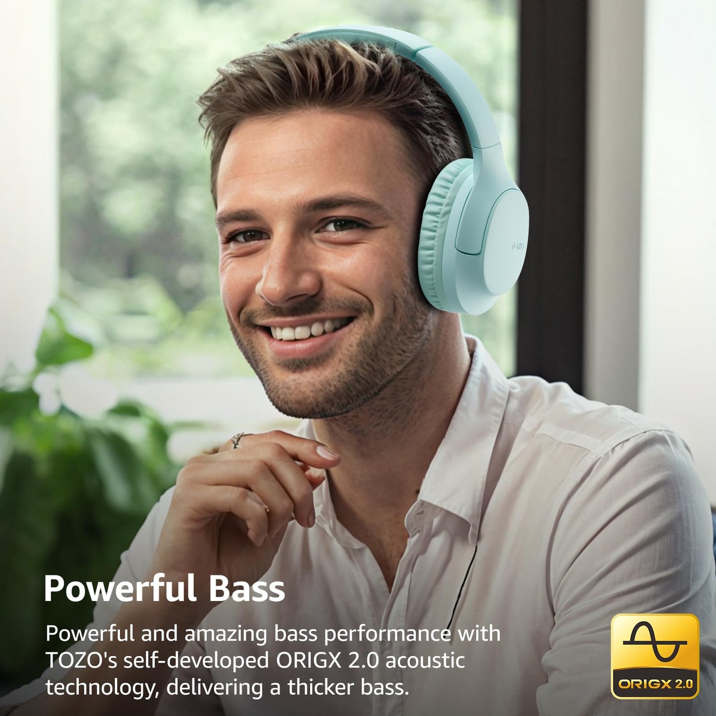 TOZO HA1 Bluetooth 5.4 Over Ear Headphones, 70H Playtime with Mic, Foldable Wireless Headset, Deep Bass Stereo Sound Customizable 32 EQ Music Mode…