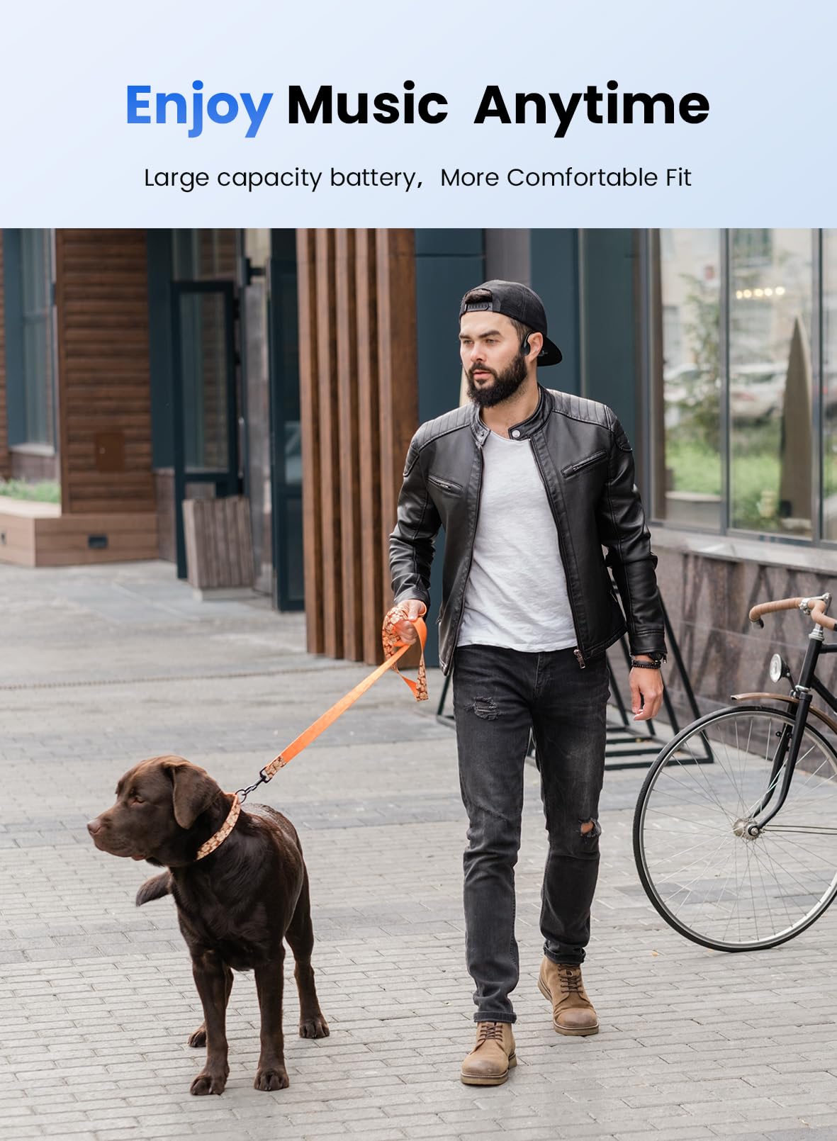 Rumatas Bone Conduction Headphones, Swimming Headphones Underwater Open Ear Built-in 32GB Memory IPX8 Waterproof for Swimming, Running, Cycling, Black