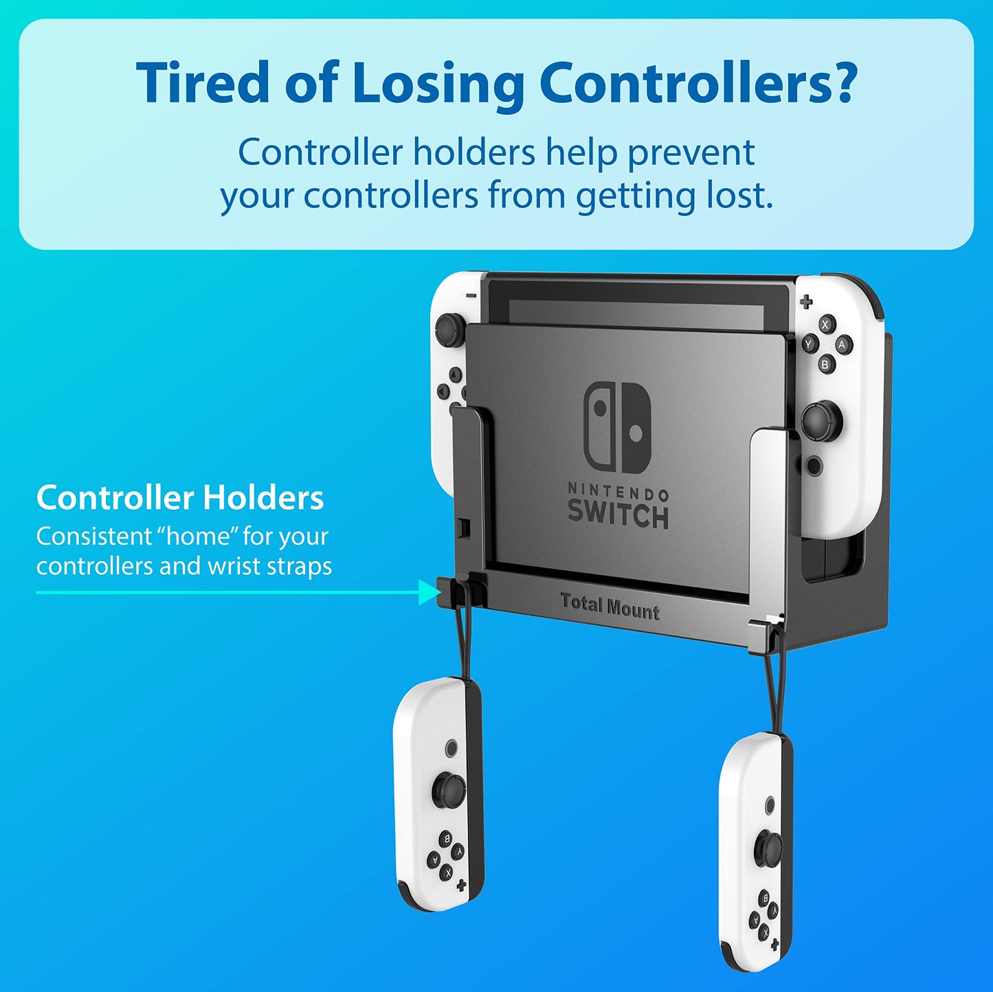 TotalMount Wall Mount for Nintendo Switch 1 (Mounts Switch 1 by TV) - Switch 1 Black