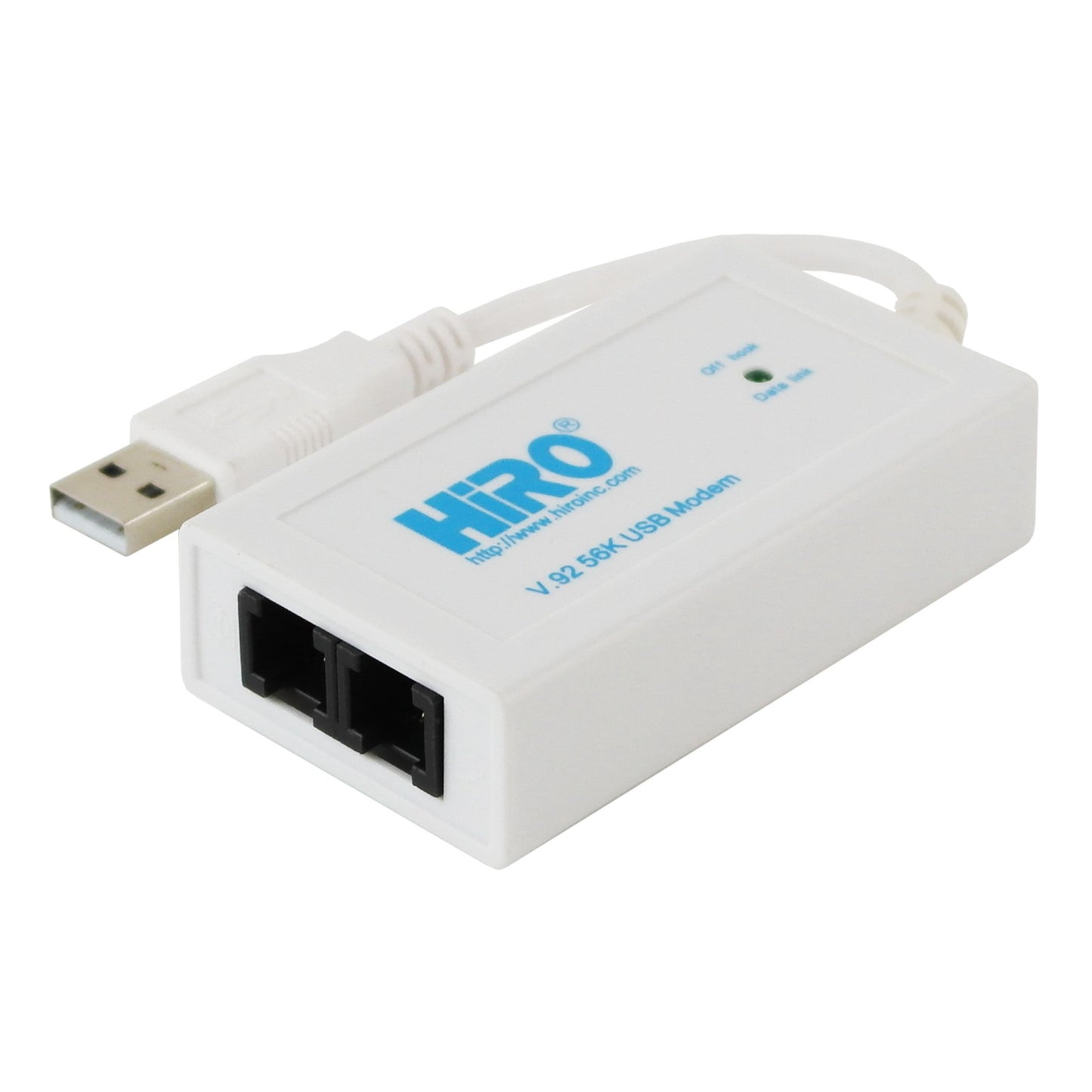 HIRO H50364 V92 56K External USB USB-C Type-C Type C Data FAX DIAL-UP Internet Modem Dual Port Built-in Buzzer Truly Plug N Play DRIVERLESS