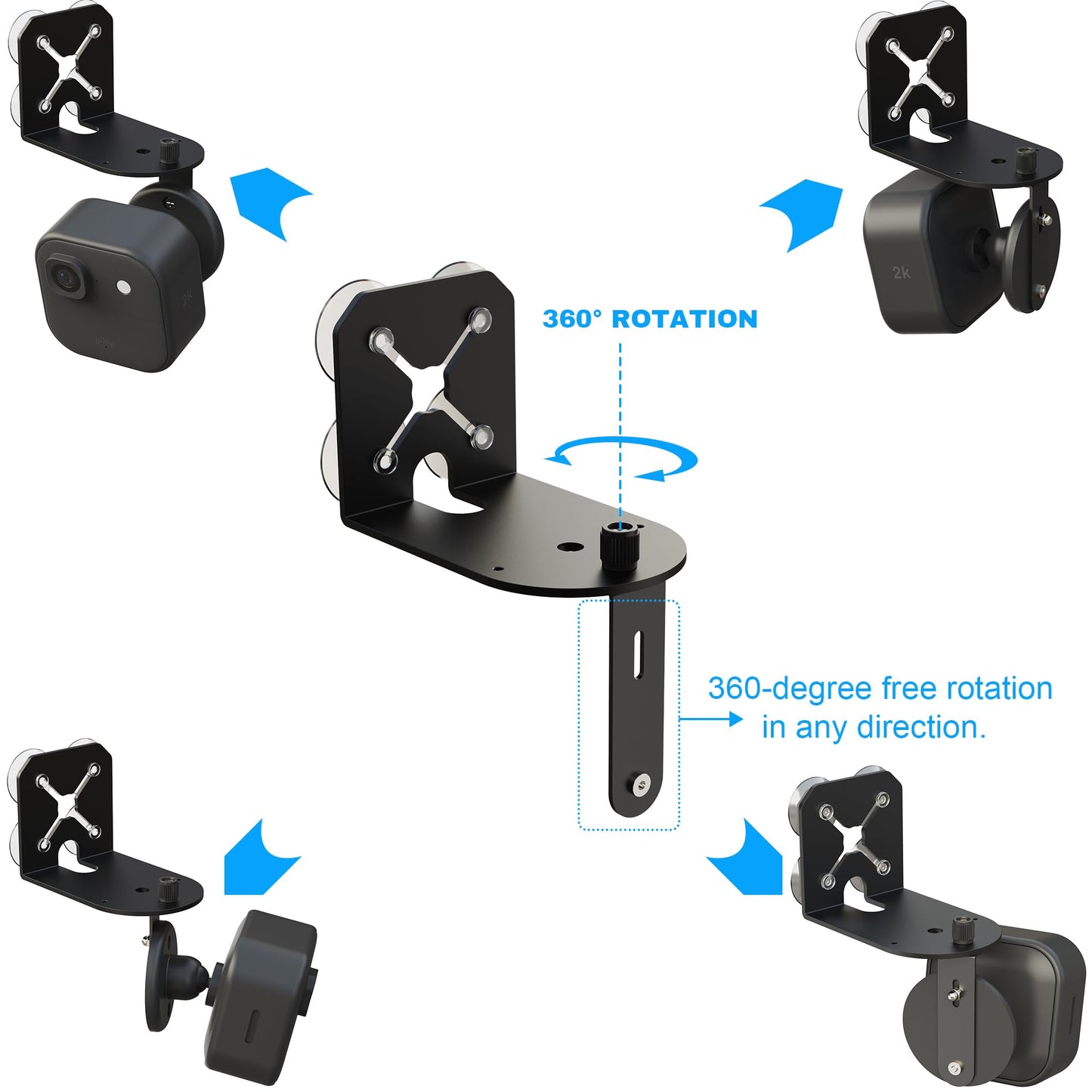 2-in-1 Metal Camera Mount for Blink Outdoor 4 & Blink Mini, ?2026 Upgrade Big Suction with 360° Adjustable Bracket, Window Suction or Screw Wall