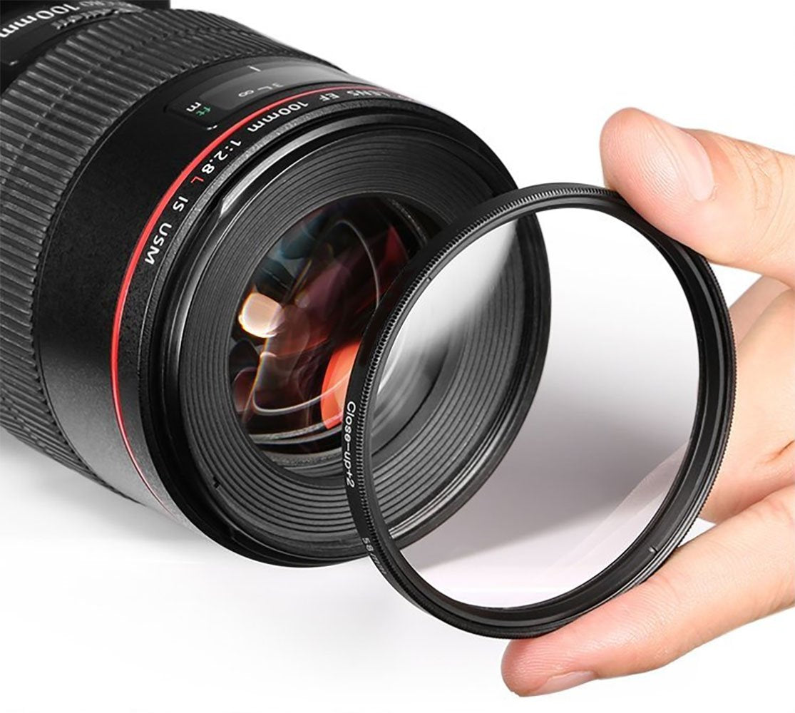 58mm Close-Up Filter Set (+1, +2, +4 and +10 Diopters) Magnification Kit for Canon Rebel T5, T6, T6i, T7i, T8i, EOS 80D, EOS 90D, EOS 77D, SL3 Cameras