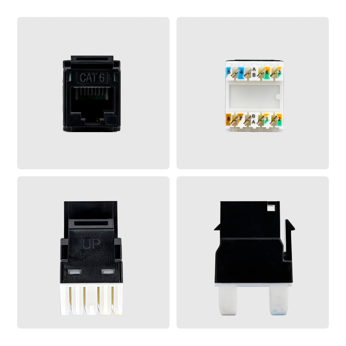 StarTech Cat6 Keystone Jack 24-Pack, UTP, 180 110 Punch Down, Black