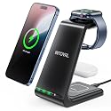 Intoval 3 in 1 Wireless Charging Station for iPhone and Apple Watch,Fast Wireless Charger Stand,Compact Desk Charging Dock for iPhone17 16 15 14