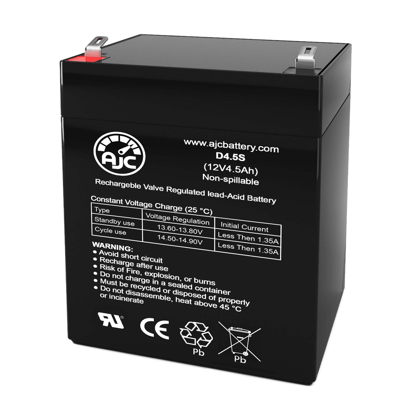 AJC Battery Compatible with B&B BP4.5-12 12V 4.5Ah UPS Battery