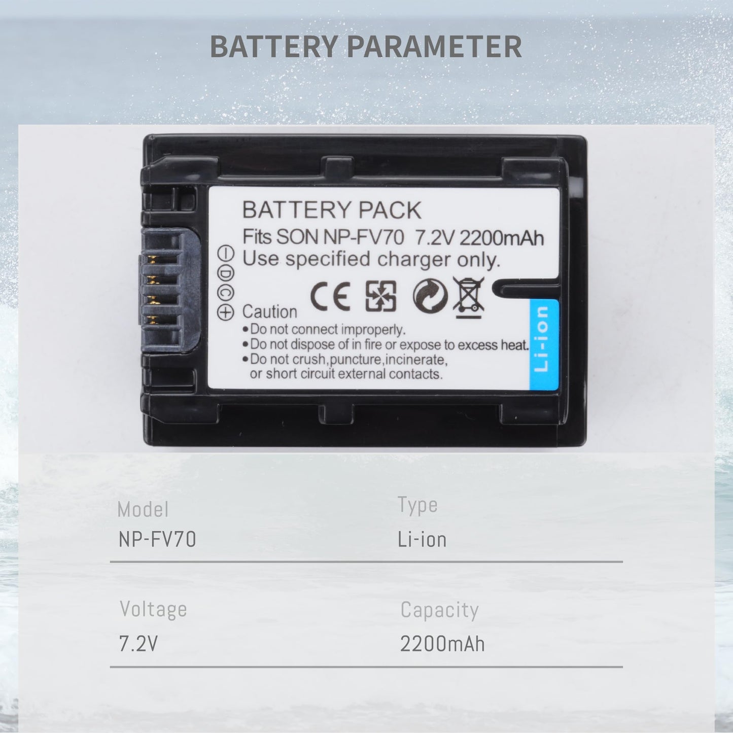 DFTIM 2 Pack NP-FV70 2200mah Battery Compatible for Sony FDR-AX53 FDR-AX700 HDR-CX455/B HDR-CX675/B HDR-CX900 HDR-PJ340 HDR-PJ540 HDR-PJ670/B