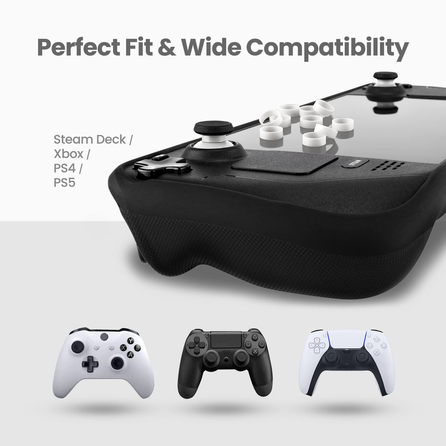 Park Sung Joystick Protectors, Invisible Protection During Gaming, Silicone, Compatible with Steam Deck/Xbox/Switch Pro Controller/PS4/PS5/ROG Ally/8