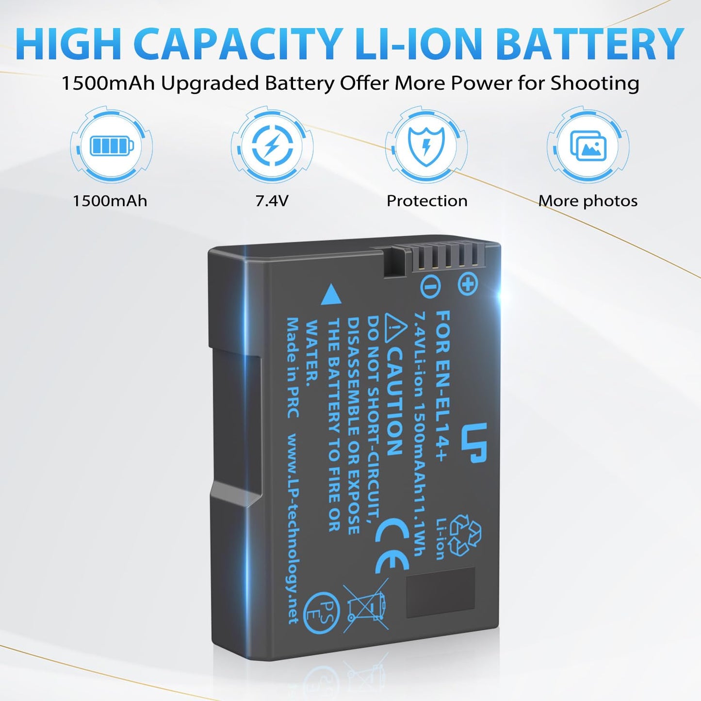 EN-EL14 EN EL14a Battery Charger Pack, LP Charger Compatible with Nikon D3500, D5600, D3300, D5100, D5500, D3100, D3200, D5200, D5300, D3400, DF