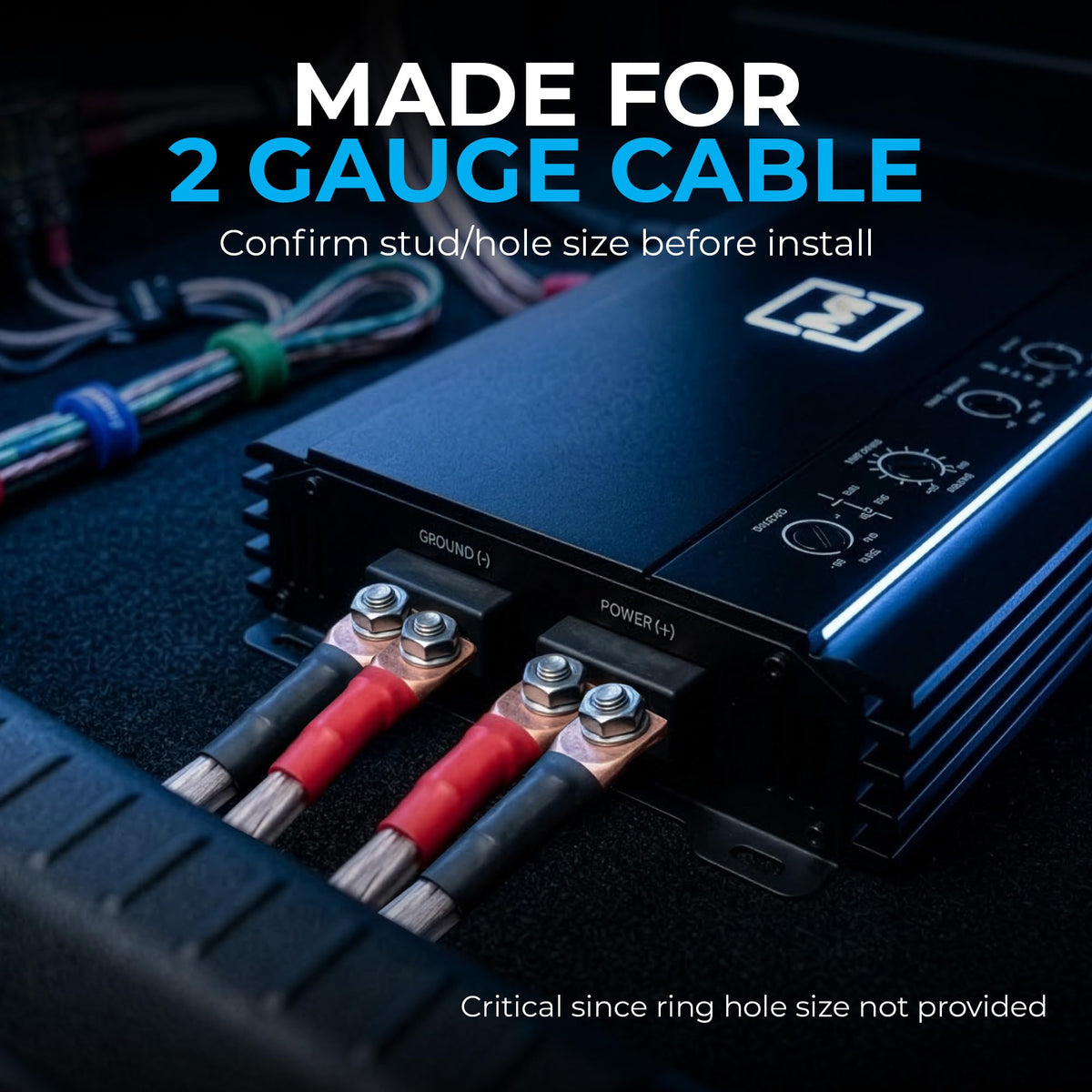 Deejay LED 10-Pack Wire Ferrules for 2 Gauge Wire, Crimp Connector Terminals with Pink and Black Tube Insulators, 2 AWG Cable End Sleeves for Car Audio Amplifier Installations - TBH2GA10PINKBLK
