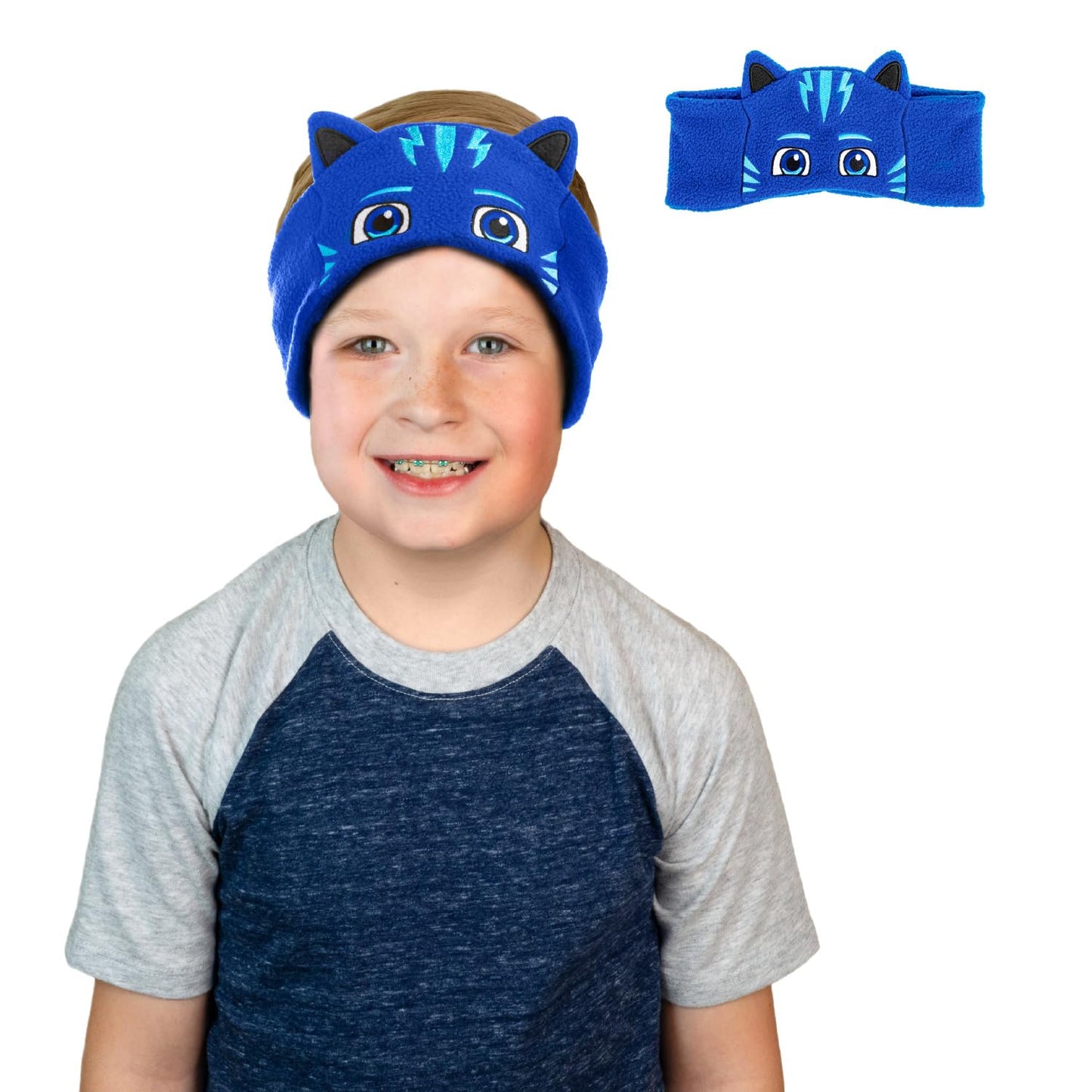 CozyPhones PJ Masks Catboy Kids Headphones Over The Ear Headband Headphones - Volume Limited with Thin Speakers & Soft Fleece Headband
