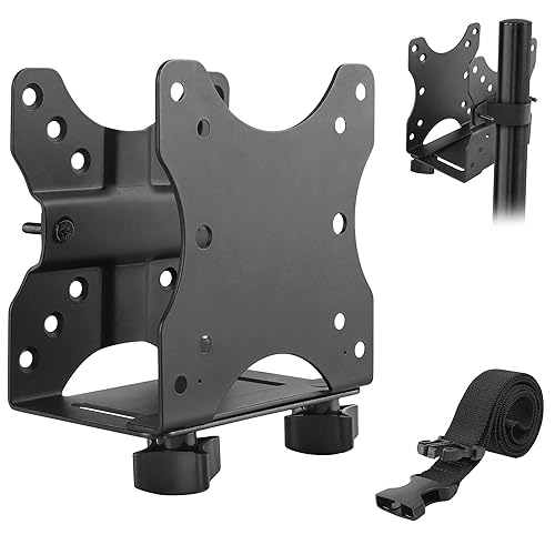 Mount-It! Adjustable Thin Client Mini PC Mount - Under Desk, Wall, Pole, or VESA Monitor Stand - Fits Mac mini, Small CPUs, Thin Clients, Docking