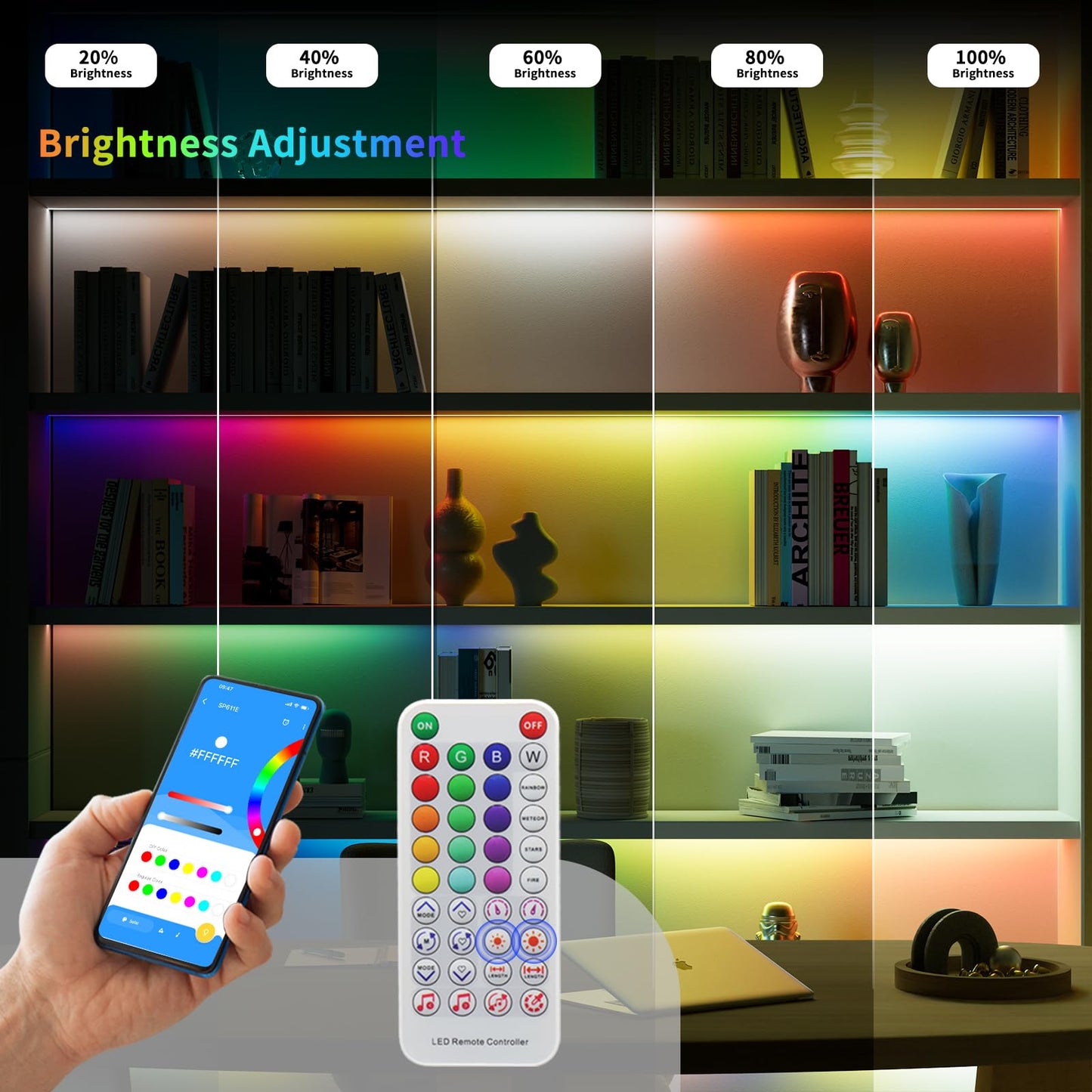 GINGSOW SP611E Bluetooth Music LED Controller for 1903B WS2812b WS2811 IC RGB Chasing Color LED Strip Addressable Sync Music Controller DC5V-24V