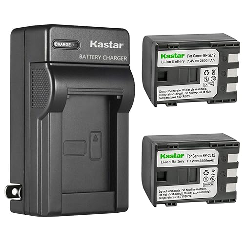 Kastar 2-Pack Battery and AC Wall Charger Replacement for Canon VIXIA HF R11, HG10, HV20, HV30, HV40, ZR100, ZR200, ZR300, ZR400, ZR500, ZR600, ZR700