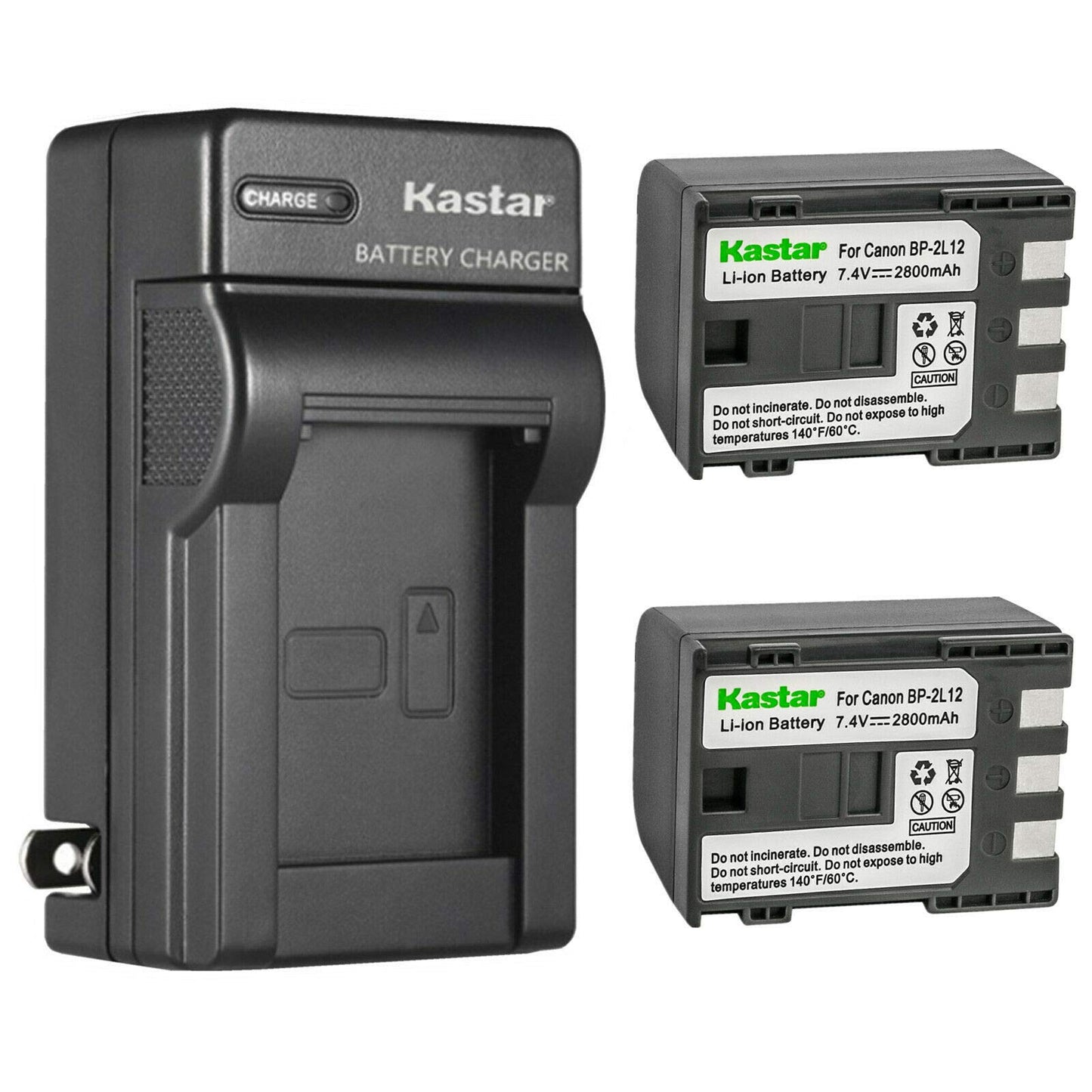 Kastar 2-Pack Battery and AC Wall Charger Replacement for Canon VIXIA HF R11, HG10, HV20, HV30, HV40, ZR100, ZR200, ZR300, ZR400, ZR500, ZR600, ZR700