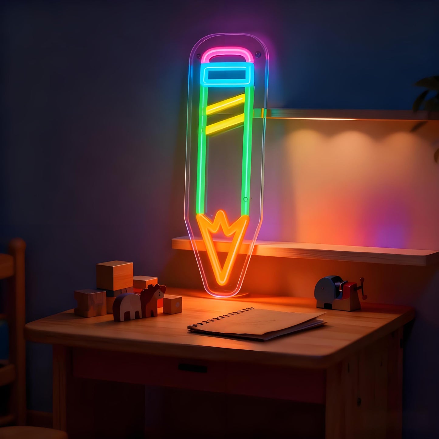 Neonawall Pen Neon Sign for Wall Decor Students Light Up Led Sign Birthday Party Gifts Led Decorative Night Signs School Class Room Decorations