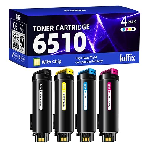 Ioffix 6510 Compatible Toner Cartridge 6510 6515 106R03477 106R03478 106R03479 106R03480 Compatible with Xerox Phaser 6510, WorkCentre 6515 High Yield