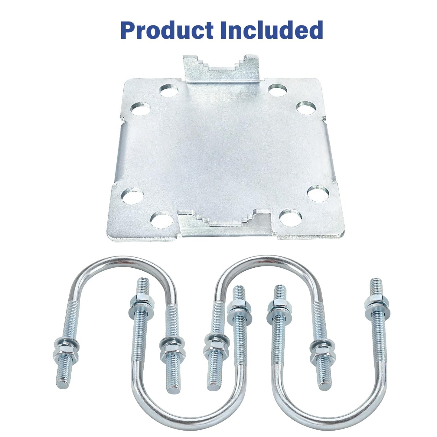4 Sets Antenna Mast Clamp Cross-Over Bracket Kit with U Bolts for 1"-2" OD Poles, Heavy Duty Mounting Hardware for MINO Yagi TV Antennas, Security