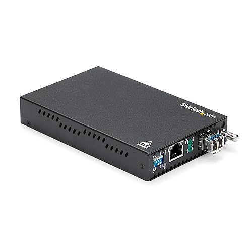 StarTech.com Singlemode (SM) LC Fiber Media Converter for 1Gbe Network - 20km - Gigabit Ethernet - 1310nm - with SFP Transceiver, TAA (ET91000SM20)