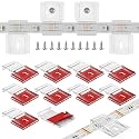 TYMXGHF transparent Strip Light Clips,Self Adhesive with Screws Mounting Holder,20Pcs LED Strong Fixing Clips And Screws For 0.47in/12mm Width
