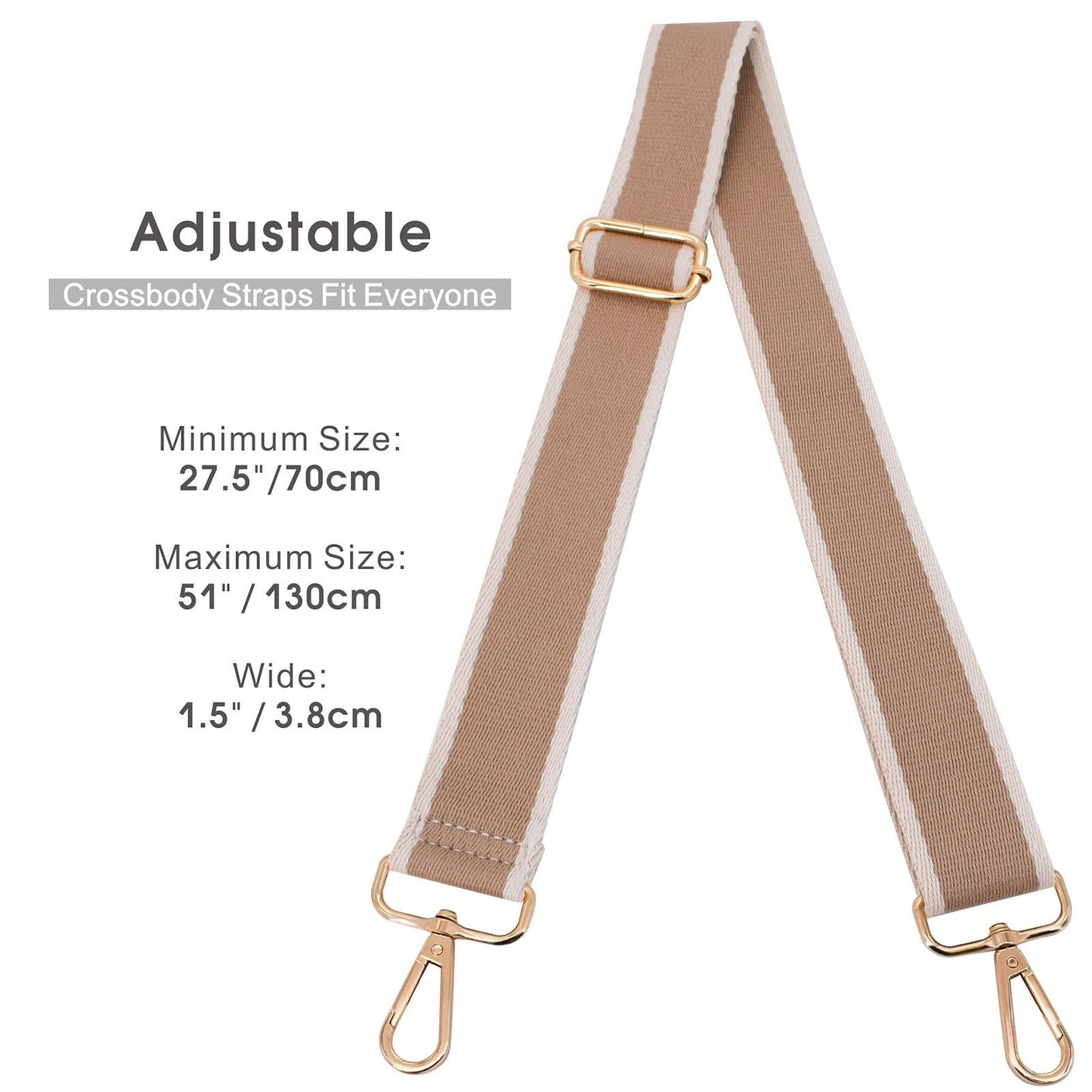 Adjustable Purse Strap – Thick Canvas Shoulder Strap Replacement for Crossbody Bags, Handbags & Purses, Unisex Design