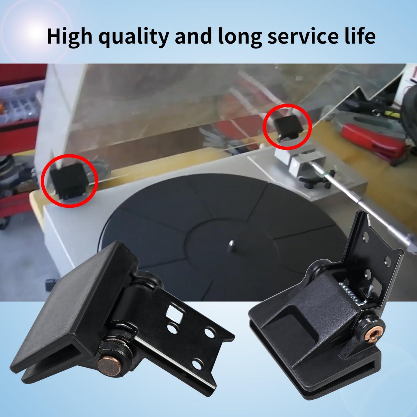 2 Pcs Vsttar Dust Cover Hinge Turntable Parts Compatible with Akai AP-206,AR - AR The Turntable,BSR - Quanta 450SX,Kenwood - KD-40R,Sony