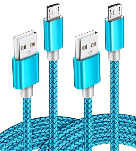 Micro USB Cable 2pack 6ft Android Charger Cord Fast Quick Charging for Samsung 2016 Tab A 7.0 10.1, E 8.0, Kindle Fire Hd Hdx 7 8 10 Tablet, Phones