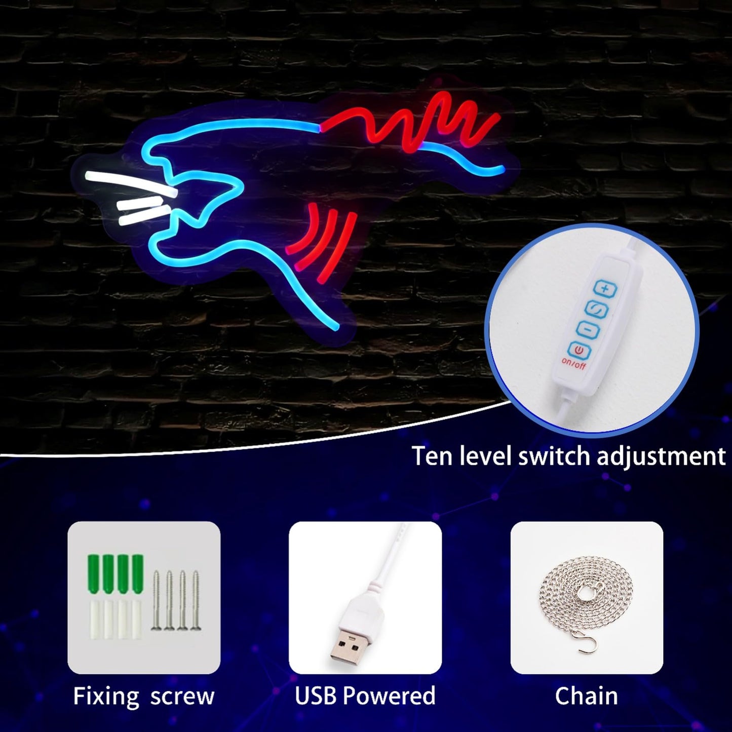 Monster Led Neon Sign, Dinosaur Neon Sign for Wall Decor, Neon Lights for Bedroom Bar Man Cave Game Room Wall Art Decor Boys Birthday Party Gifts