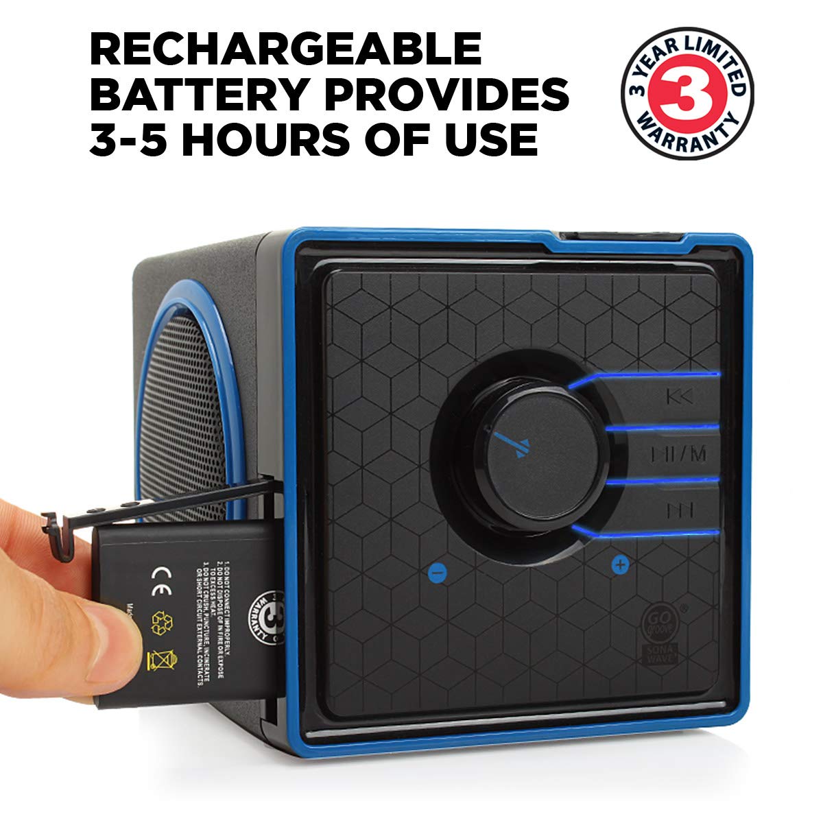 GOgroove SonaVERSE BX Wired Portable Speaker with USB Music Player - Cube Speaker with USB Flash Drive MP3 Input, 3.5mm AUX Port, Playback Buttons