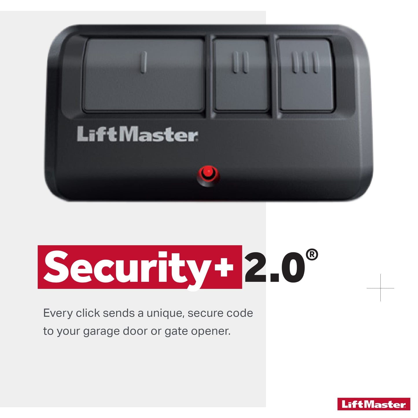 LiftMaster 893Max Security+ 2.0 3-Button Gate Operator Remote Control with Visor Clip - Pack of 2