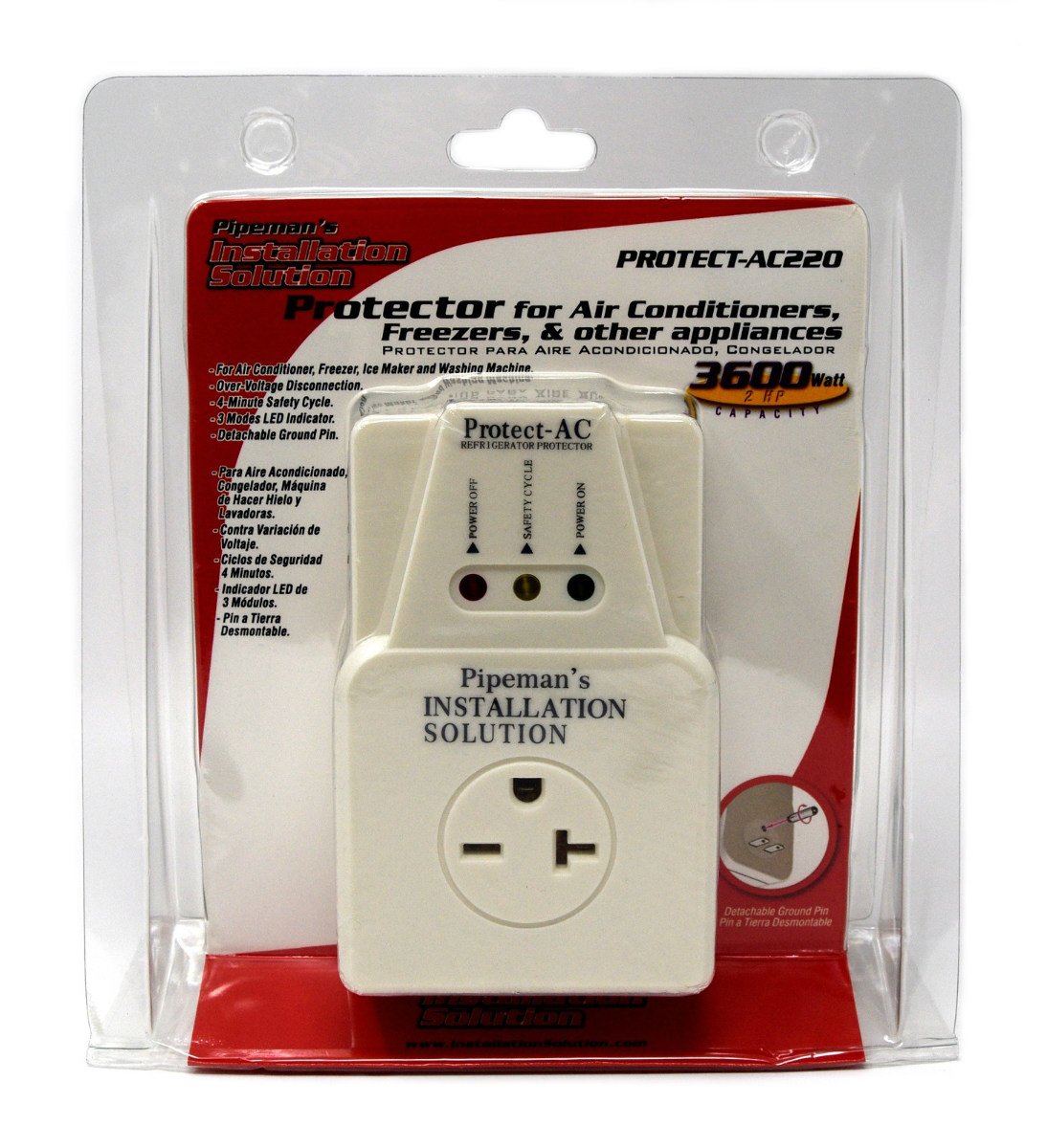 Audiopipe NIPPON Surge Protector 220V 3600W for Air Conditioners, White, PROTECT-AC220