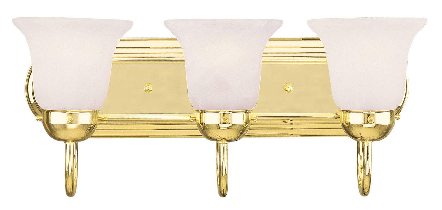 Livex Lighting 1073-02 Riviera 3-Light Bath Light, Polished Brass, 18 x 8 x 8