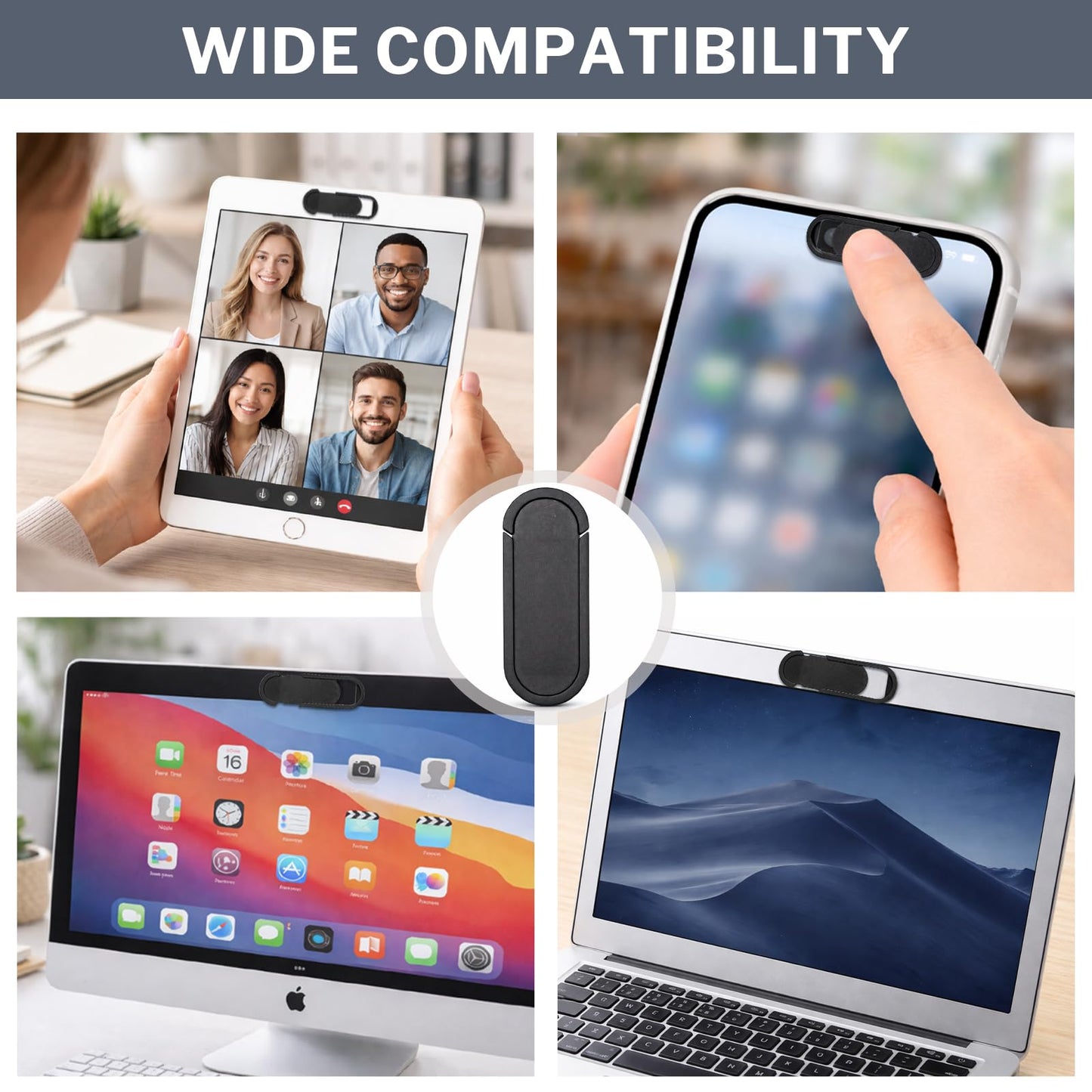 4 Pack Webcam Cover Slide, Camera Privacy Security Protectors for Laptop, Tablet, Smartphone and Computer, Ultra-Thin Camera Blocker Stickers